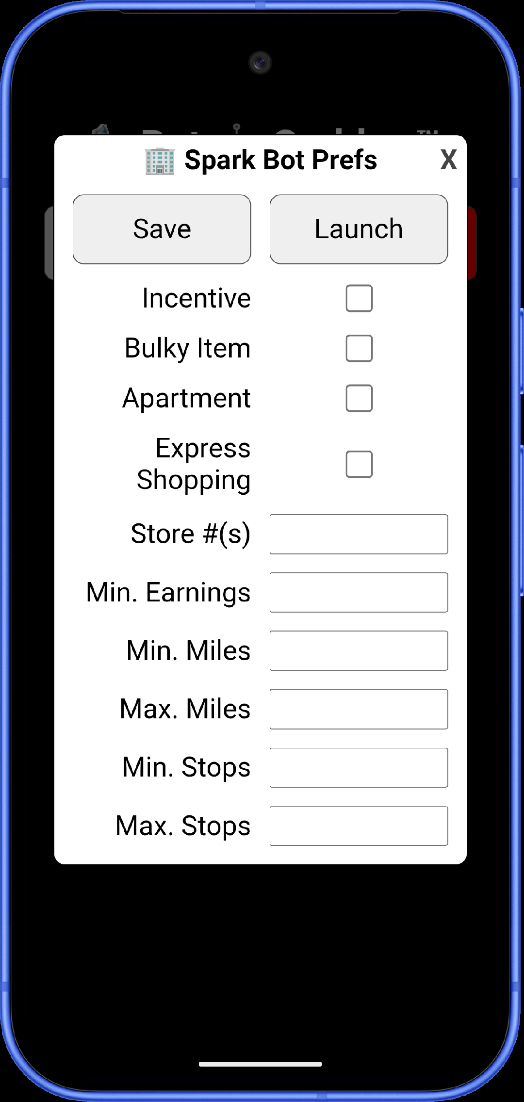 Spark Bot preferences
