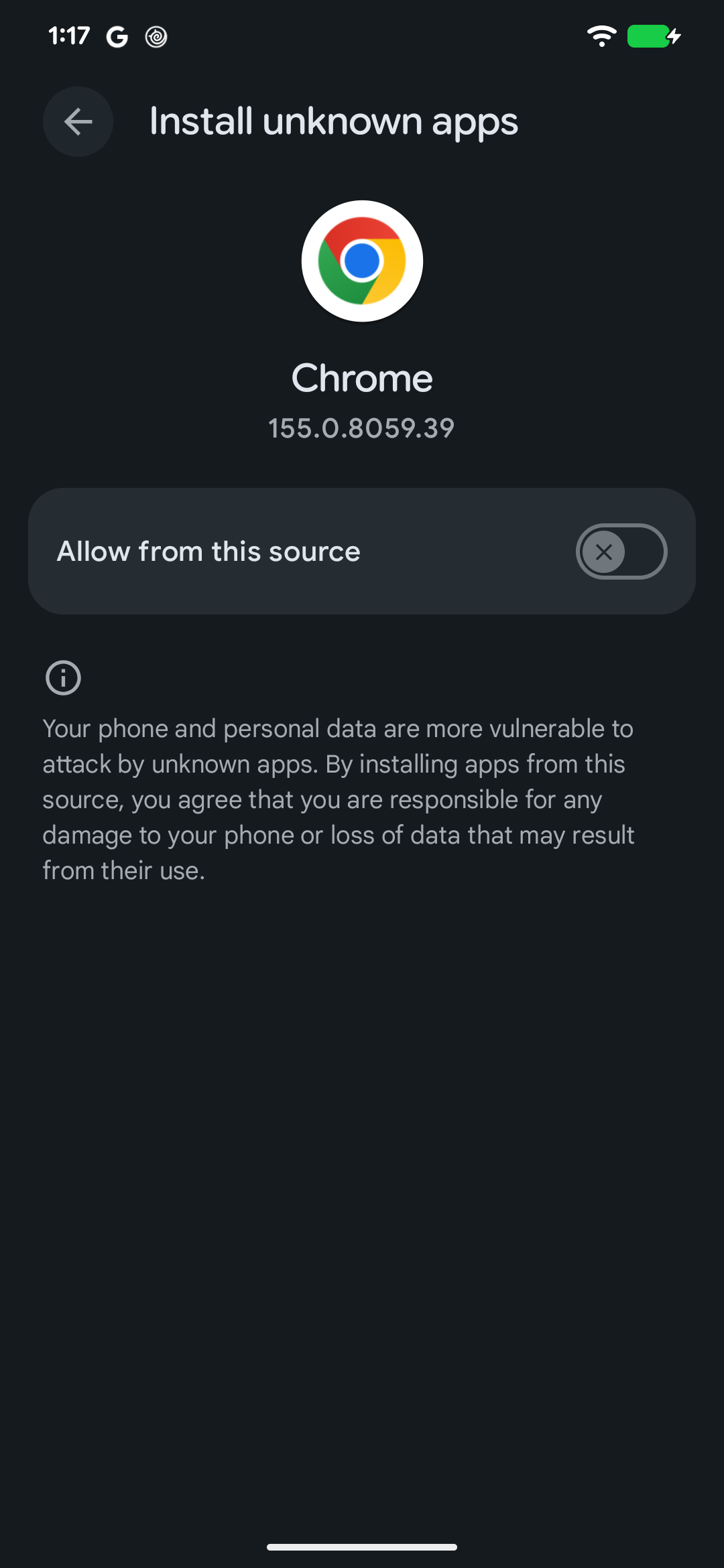 Turn on Allow from this source, then return to the installer.