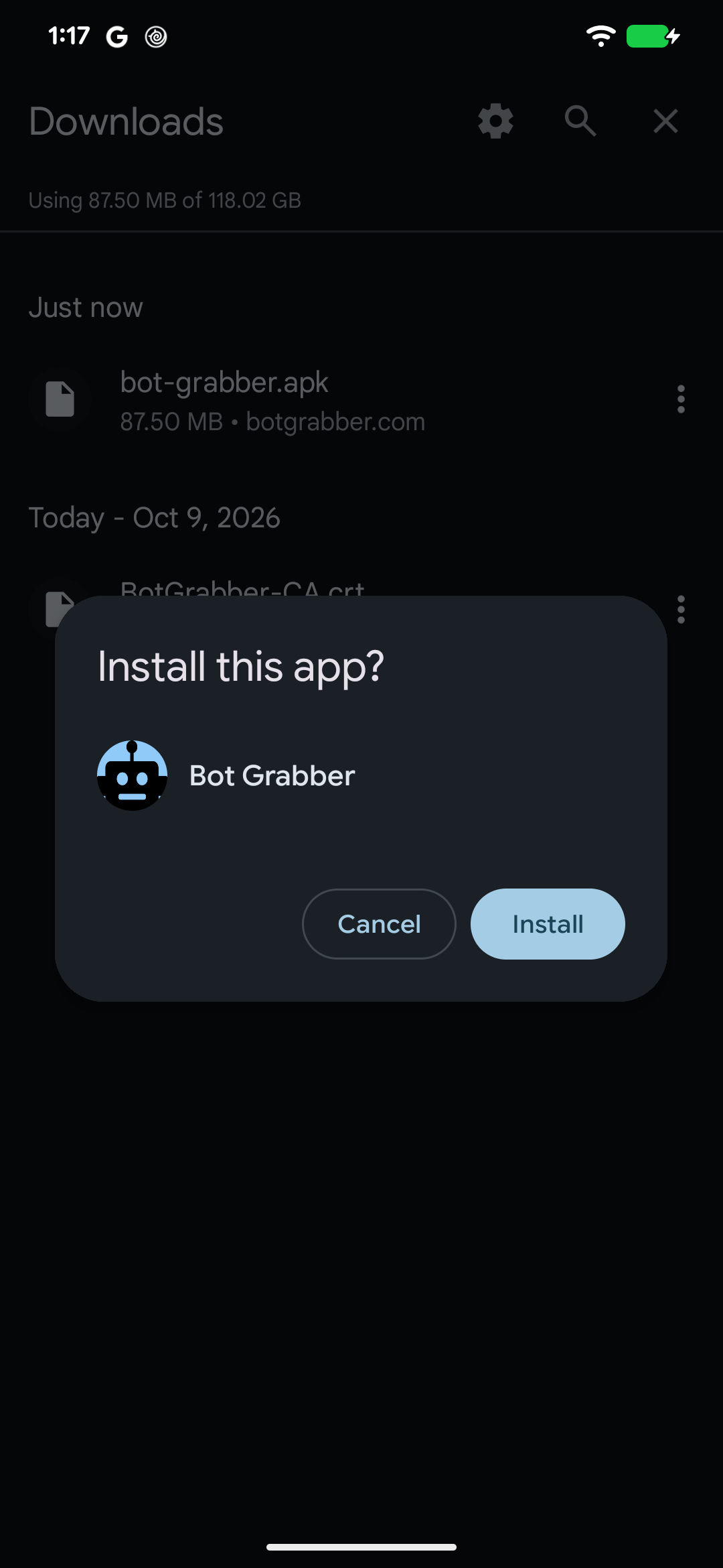 Tap Install, then Open.