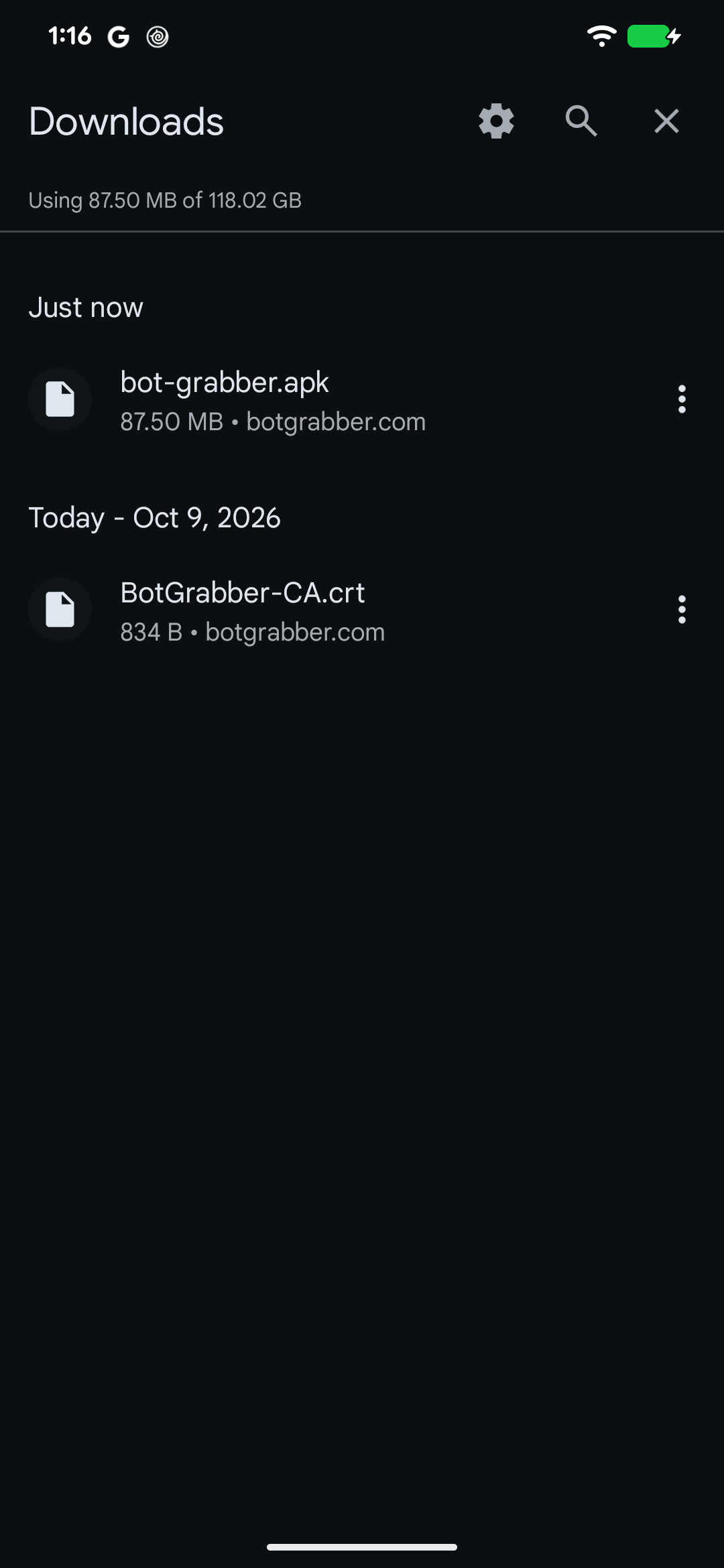 Open the downloaded APK from your browser's downloads.