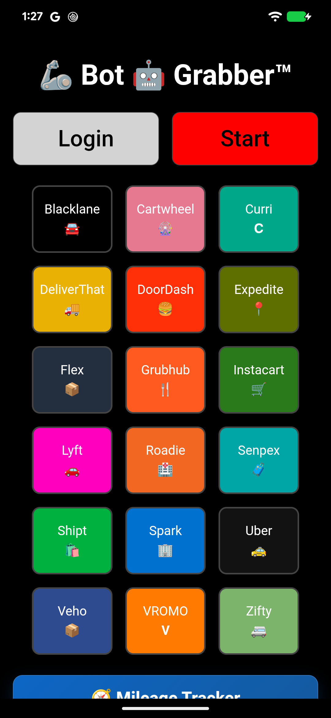 Tap Login in Bot Grabber.