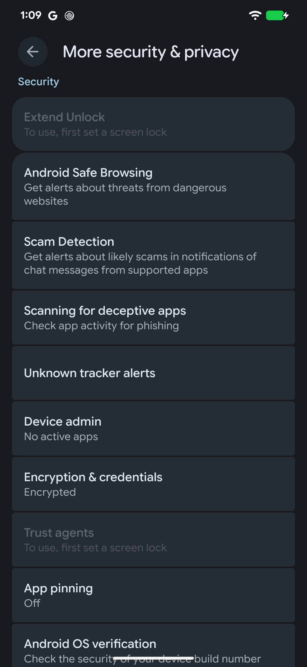 Encryption & credentials